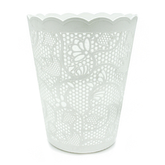 Cesto redondo calado, plástico, 23 cm diámetro, 11913