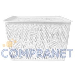 Caja organizadora Grande, Plástico calado, con tapa, 11910 - comprar online
