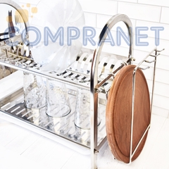Secaplatos escurridor, 2 niveles, con bandeja, acero inoxidable, 12253 - comprar online