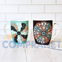 Taza Cónica Mug Jarro para te/café, Deco Mandalas 11841 en internet