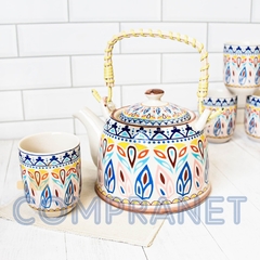 Tetera Porcelana China, 900c.c., con infusor de acero, Té hebras