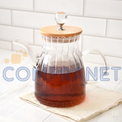 Tetera de Vidrio con tapa de madera, 600ml, 12573 en internet