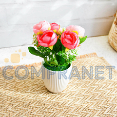 Planta artificial, maceta con flores, Decoración Centro de Mesa, 12659