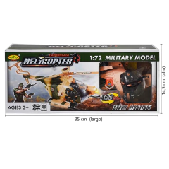 Helicóptero camuflado con luz y sonido, mas 2 militares, 10628 - comprar online
