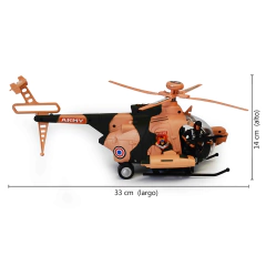 Helicóptero camuflado con luz y sonido, mas 2 militares, 10628 - Compranet
