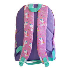 Imagen de COMBO Mochila escolar Espalda, 17´ + Cartuchera Diseño “Unicornio” 90128