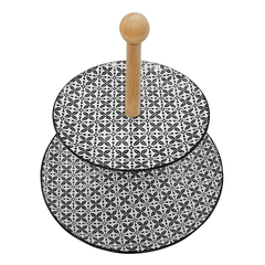 Exhibidor de Mesa 2 pisos Cerámica Madera Circular Cupcakes 13400 - comprar online