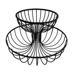 Frutera Doble Piso Circular Metal, 35 cm diámetro 13680 - Compranet