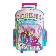 Mochila Escolar 17 pulgadas, C/Carrito “Barbie”, Original Wabro 13034