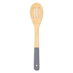 Imagen de Cuchara de madera, Bambú, 30 cm, c/ranura utensilio de cocina 12481