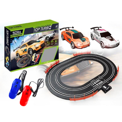 Pista de carreras Tipo Scalextric, 2 autos con Luz, USB, 12594