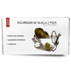 Escurreplatos 2 pisos Cromado 10706 - comprar online