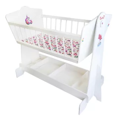 Cuna Mecedora de Madera Juguete, Muñecos bebotes con Pie, 12864 - comprar online