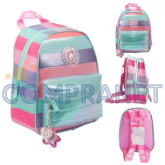 Mochila Footy tornasolada 12”, Rayada, 12935 en internet