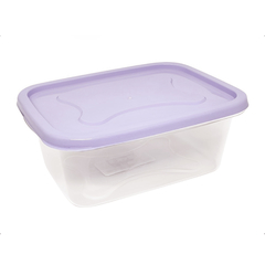 Contenedor plástico Taper Rectangular 0.5 Litros, c/Tapa, alimentos 12072