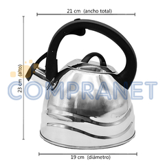 Imagen de Pava Silbadora de Acero inoxidable, 2,5 Litros, Apta Inducción 13103