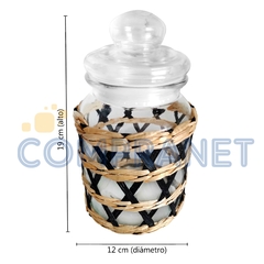 Frasco de Vidrio C/tapa, y malla de mimbre 1 litro 13092 - tienda online