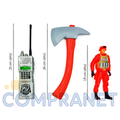 Set Bombero Súper realista, 11 piezas, c/muñeco Bombero, 12286 - Compranet
