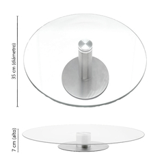 Plato Giratorio 35 cm Liso, Vidrio transparente, 13586 - comprar online