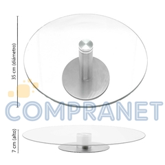 Plato Giratorio 35 cm Liso, Vidrio transparente, 12729 en internet