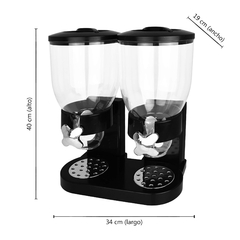 Dispenser de Cereal Doble 40cm, alimentos secos, 12402 - tienda online
