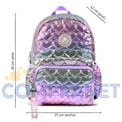 Mochila Footy Puffer Tornasolada, 16 pulgadas, espalda, original 12670 - tienda online