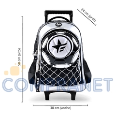 Mochila Futbol – Pelota 3D, 18 pulgadas, con Luz Led, c/Carrito, original Footy, 12211 - Compranet