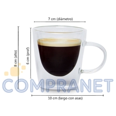 Taza Jarro de Café Doble Vidrio Conic, con asa 160 ml, 12457 - comprar online