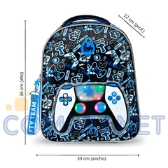 Mochila “Joystick”, 14 pulgadas, con Luz Led, espalda, original Footy, 12213 - Compranet