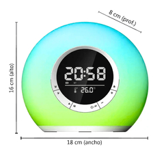 Imagen de Parlante Reloj Inalámbrico Bluetooth Con Luces 13354