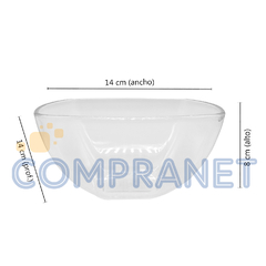 Bowl Compotera chica 14cm de acrílico cuadrado, 12831 - Compranet
