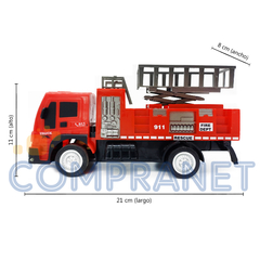 Camión de Bombero Fricción, 3 modelos, elevador y escalera, 12540 - Compranet