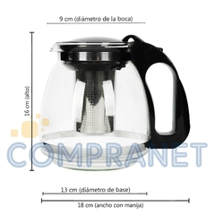 Cafetera/Tetera de Vidrio y Plástico con infusor de acero, 12776 - tienda online