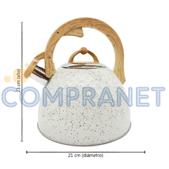 Pava Silbadora de acero inoxidable, 2,5 litros, Mango bambú 13274 - comprar online