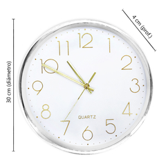 Reloj de pared Analógico de PVC, 30 cm diámetro, 12771 - comprar online