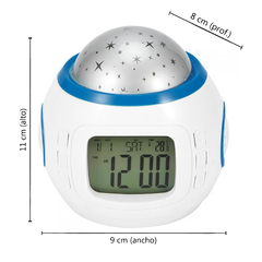 Imagen de Reloj Despertador C/Luz Proyector de estrellas C/Música y Alarma 13449