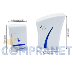 Timbre inalámbrico Exterior sin cable, a pilas, con luz y melodías 13077 - comprar online