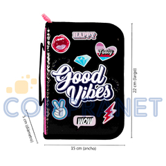 Imagen de Cartuchera rígida “Good Vibes”, 1 piso, original Footy, 12921