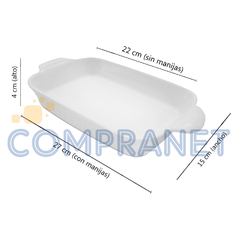 Fuente de porcelana 27 cm, rectangular Cocina, con asas 12810 en internet