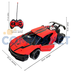 Auto de Carrera R/C Lanza Humo Pila Recargable, abre puertas 13169