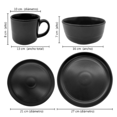 Set Vajilla 8 piezas Plato Taza Bowl Cerámica 13596 - Compranet
