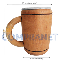 Chop de Cerveza de Madera Algarrobo C/Ranura 11621 - Compranet