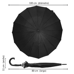 Paraguas Grande Plegable apertura Automática Liso, 16 varillas,13688 - comprar online