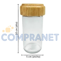 Especiero Bambú x 6 frascos, Condimentos, de Madera y Vidrio, 13136