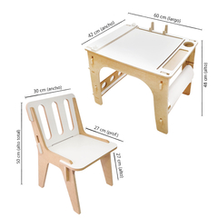 Mesa Didáctica con Silla encastrable tipo Montessori, c/valija y vaso 13694 en internet