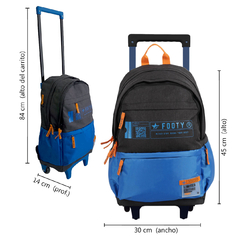 Mochila Footy 18 pulgadas, C/Carrito Big Kids Never Stop 13511 en internet