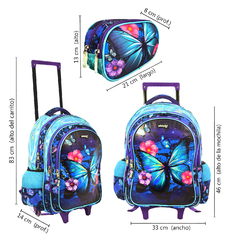 Combo Mochila 18´´, C/Carrito “MARIPOSA” + Cartuchera PhiPhi, 90099 en internet