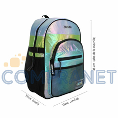 Mochila 18 pulgadas, de espalda tornasolada "Color Block" 12978 - Compranet