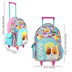 Imagen de Mochila PHI PHI Toys 18 pulgadas, C/Carrito “DOG LOVE”, original 13589