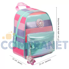 Mochila Footy tornasolada 12”, Rayada, 12935 - Compranet